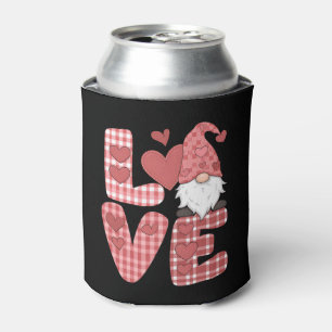 Love Heart Cute Gnome Valentine's Day Can Cooler