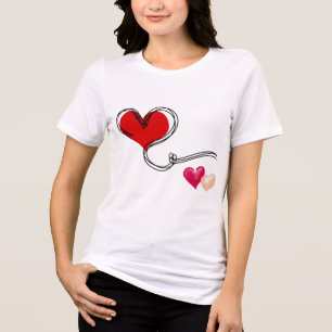 Love Heart Cute  Tri-Blend Shirt