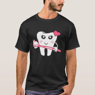 Love Heart Dentistry Toothbrush Art  Dental Office T-Shirt
