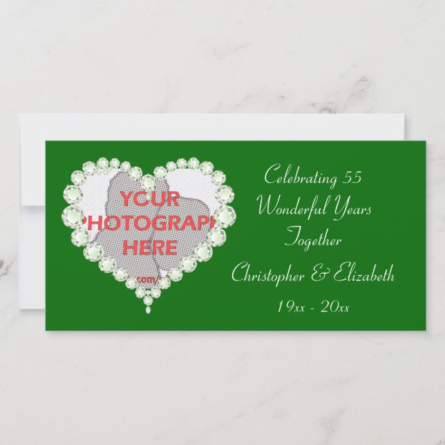 Love Heart Diamond Emerald Anniversary Announcement (Front)