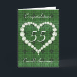 Love Heart Diamond Emerald Anniversary Card<br><div class="desc">Gifts and paper products celebrating the 55th emerald wedding anniversary featuring a love heart shaped from sparkling diamonds on an emerald green background. Fully customisable to reflect your own needs and style. sgb01</div>