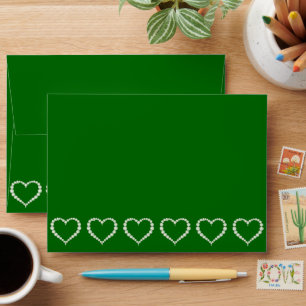 Love Heart Diamond Emerald Anniversary Envelope