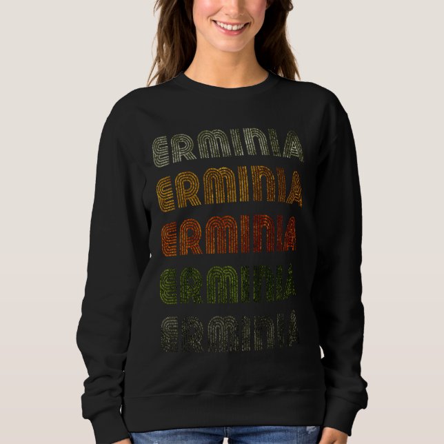 Love Heart Erminia GrungeVintage Style Black Ermin Sweatshirt (Front)