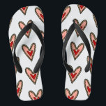 Love Heart Flip Flop Footwear ( White Background )<br><div class="desc">Love is in the air with this sweet love heart pattern. The perfect gift for your love on Valentine's Day,  Anniversaries,  Birthdays or just to say I love you.</div>