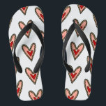 Love Heart Flip Flop Footwear ( White Background )<br><div class="desc">Love is in the air with this sweet love heart pattern. The perfect gift for your love on Valentine's Day,  Anniversaries,  Birthdays or just to say I love you.</div>