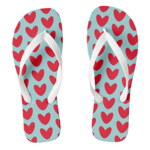 Love Heart Flip Flops Beach Footwear