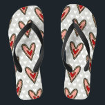 Love Heart Flip Flops Beach Footwear<br><div class="desc">Love is in the air with this sweet love heart pattern. The perfect gift for your love on Valentine's Day,  Anniversaries,  Birthdays or just to say I love you.</div>