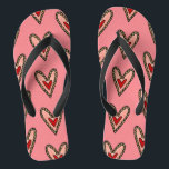 Love Heart Flip Flops Beach Footwear<br><div class="desc">Love is in the air with this sweet love heart pattern. The perfect gift for your love on Valentine's Day,  Anniversaries,  Birthdays or just to say I love you.</div>
