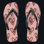 Love Heart Flip Flops Beach Footwear<br><div class="desc">Love is in the air with this sweet love heart pattern. The perfect gift for your love on Valentine's Day,  Anniversaries,  Birthdays or just to say I love you.</div>