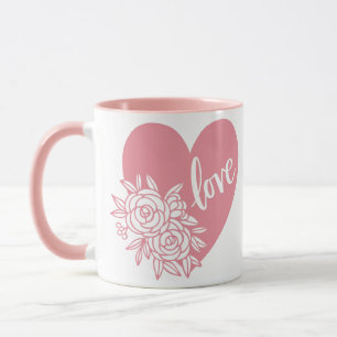 LOVE HEART FLOWERS MUG