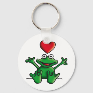 love heart frog key ring