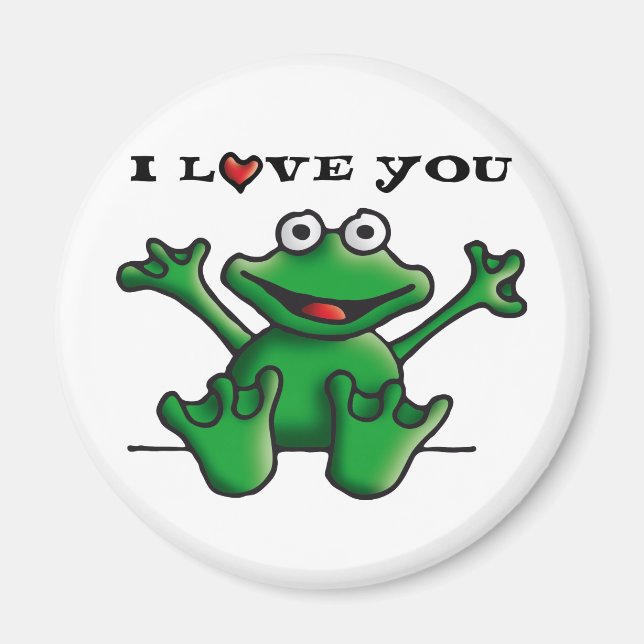 love heart frog magnet (Front)