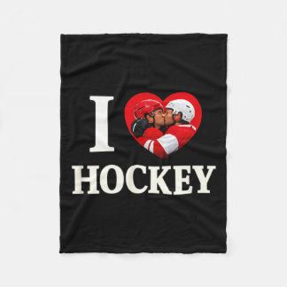 Love Heart Gay Hockey Unhinged Gay Pride Parade Fleece Blanket