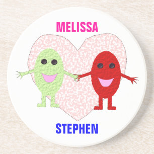 Love Heart Grapes Custom Coasters
