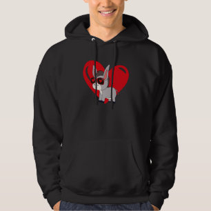 Love Heart Graphic Valentine's Day Donkey Boys Kid Hoodie