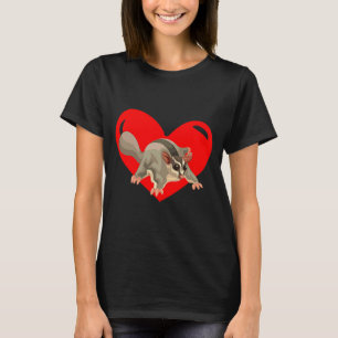 Love Heart Graphic Valentines Day Sugar Glider Bo T-Shirt