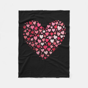 Love Heart Graphic Valentines Day Womens Girls Boy Fleece Blanket