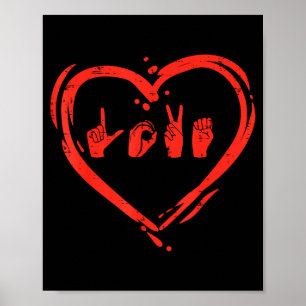 Love Heart Hand Sign Language Valentines Asl Deaf