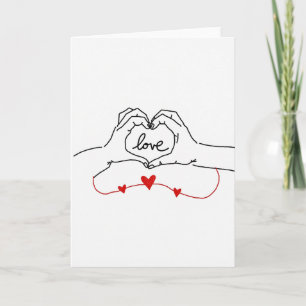 Love Heart Hands Together Card