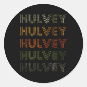 Love Heart Hulvey Tee Grunge Vintage Style Black H Classic Round Sticker