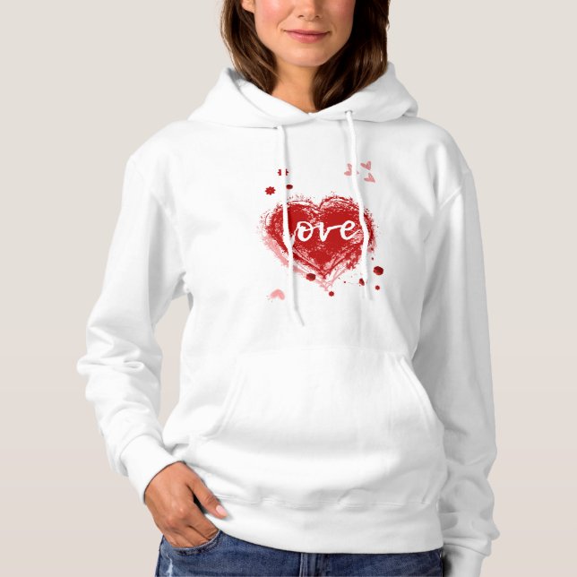 Love Heart In Red Valentine's Day Hoodie (Front)