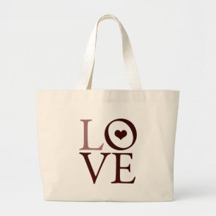 love heart large tote bag