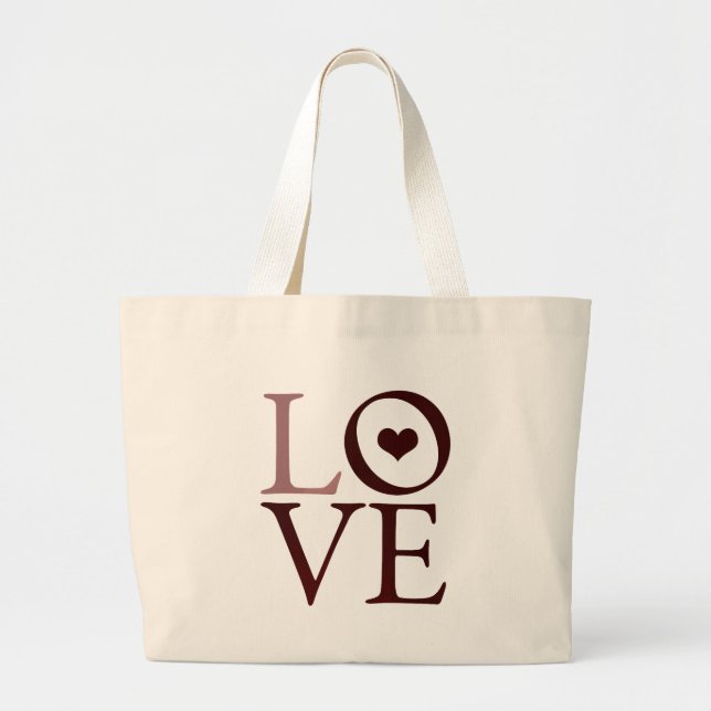 love heart large tote bag (Front)