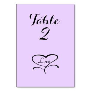 Love Heart Lavendar Table Cards