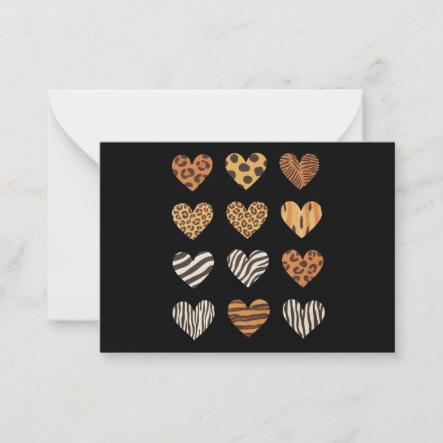 Love Heart Leopard Cute Valentine's Day  Card (Front)