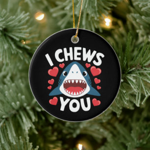 Love Heart Leopard Cute Valentine's Day Ceramic Tree Decoration