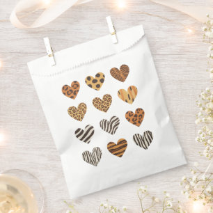 Love Heart Leopard Cute Valentine's Day  Favour Bags