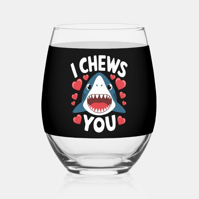 Love Heart Leopard Cute Valentine's Day  Stemless Wine Glass (Back)