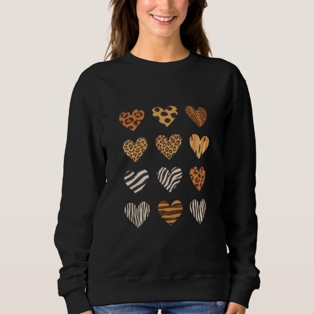 Love Heart Leopard Cute Valentine's Day  Sweatshirt (Front)