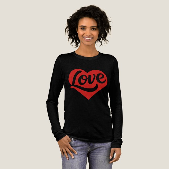 Love Heart Logo – Red Romantic Symbol Tri-Blend Shirt (Full Front)