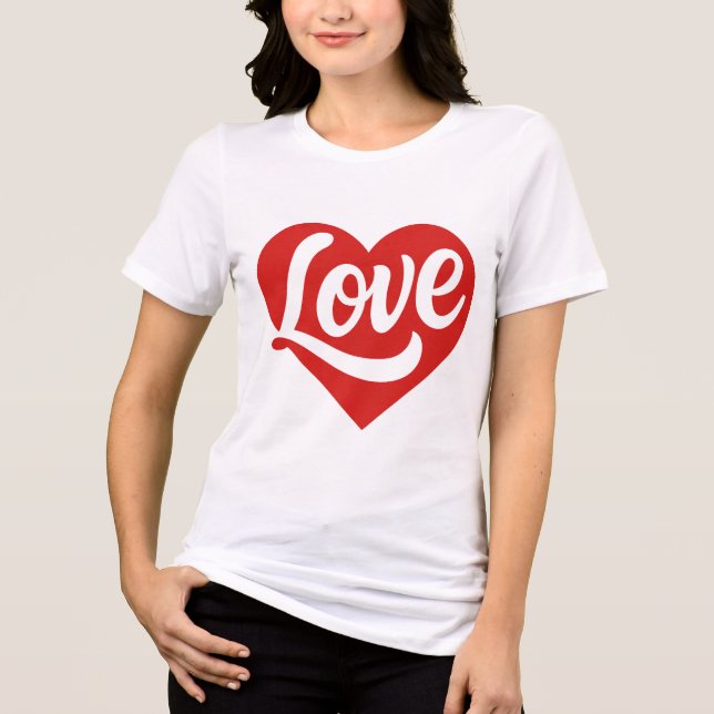 Love Heart Logo – Red Romantic Symbol Tri-Blend Shirt (Front)