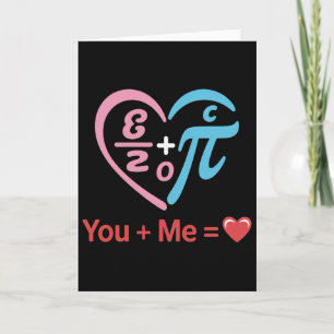 Love Heart Math Equation You + Me Valentine Design Card