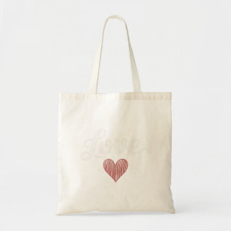 Love Heart Minimal Typography Romantic Design Tote Bag