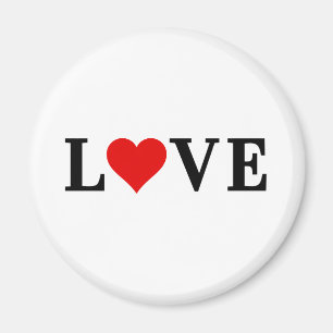 LOVE Heart minimalist simple text based typography Magnet