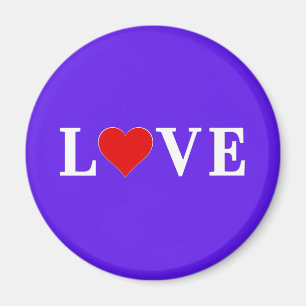LOVE Heart minimalist simple text based typography Magnet