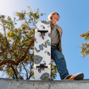 Love Heart Modern Pattern Skateboard