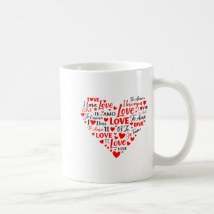 Love Heart Multilingual I Love You Romantic Valent Coffee Mug