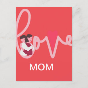 Love heart mum custom personalised Valentine's day Postcard