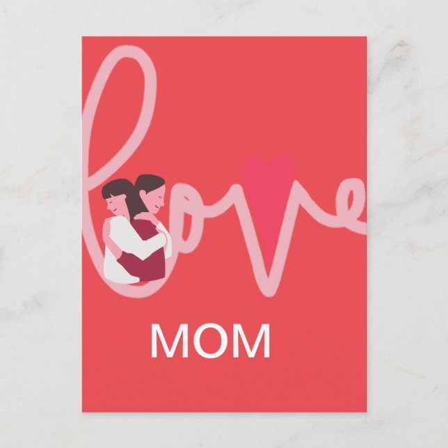 Love heart mum custom personalised Valentine's day Postcard (Front)