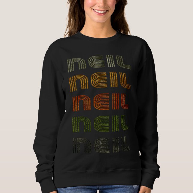 Love Heart Neil GrungeVintage Style Black Neil Sweatshirt (Front)