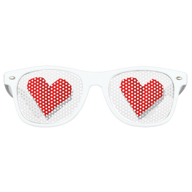 Love Heart Origami Vector Illustration Retro Sunglasses (Front)