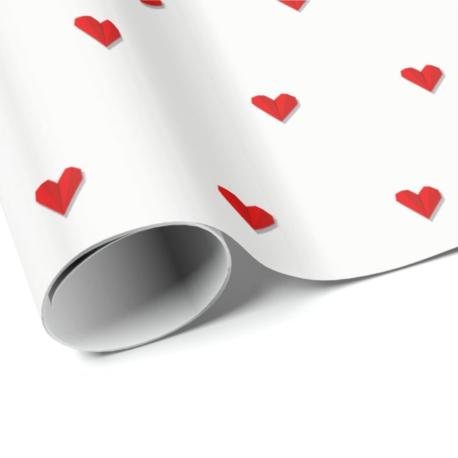 Love Heart Origami Vector Pattern Wrapping Paper (Roll Corner)
