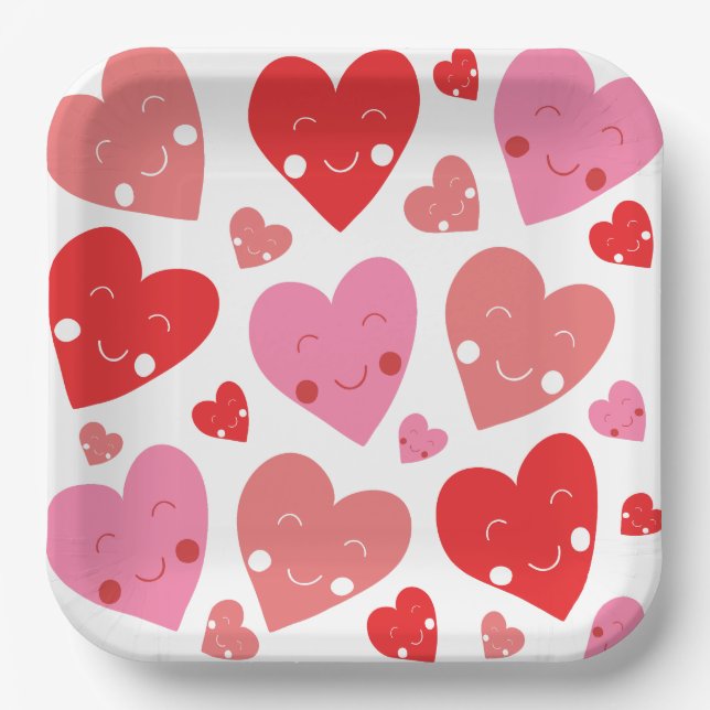 Love Heart Paper Plate (Front)