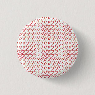 Love heart pattern 3 cm round badge