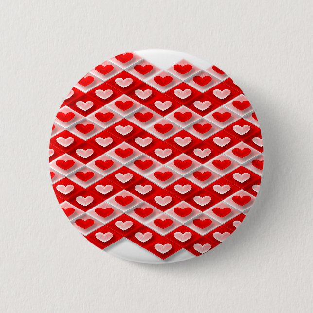 Love Heart Pattern 6 Cm Round Badge (Front)