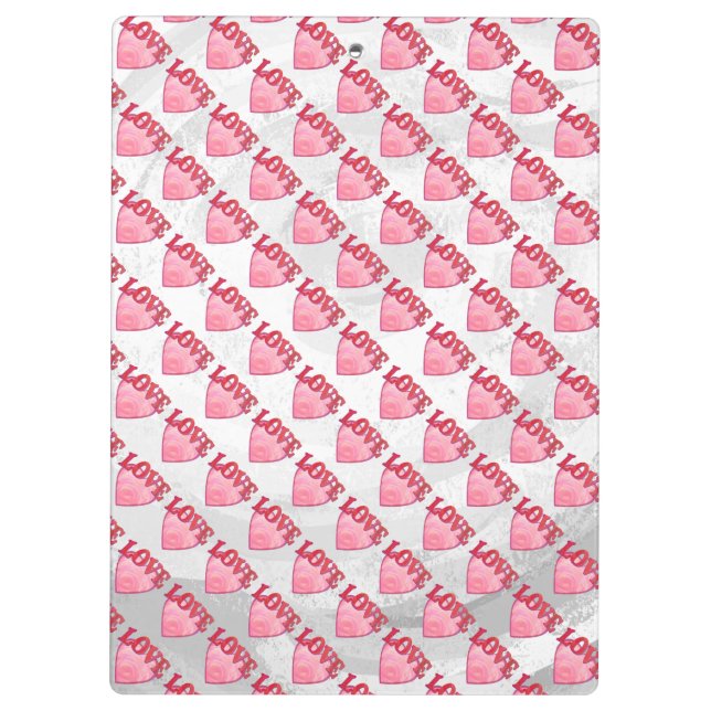 Love Heart Pattern Clipboard (Back)